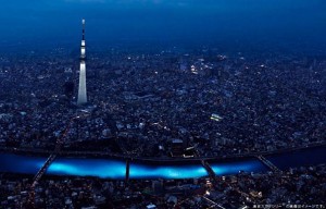 LEDs sur la rivière sumida, Japon